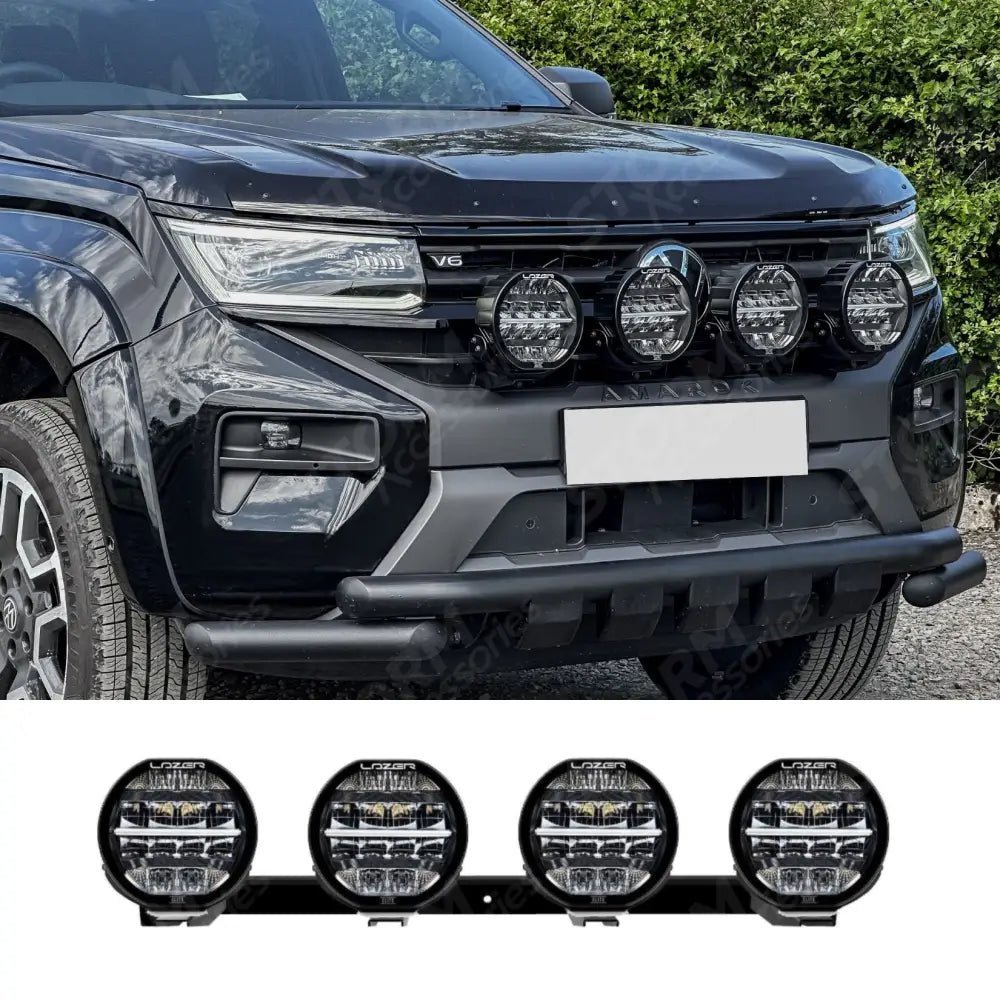 Front Spotlight Mount Bracket Bar Black Choose Lazer Lamps For Volkswagen Amarok 2023+