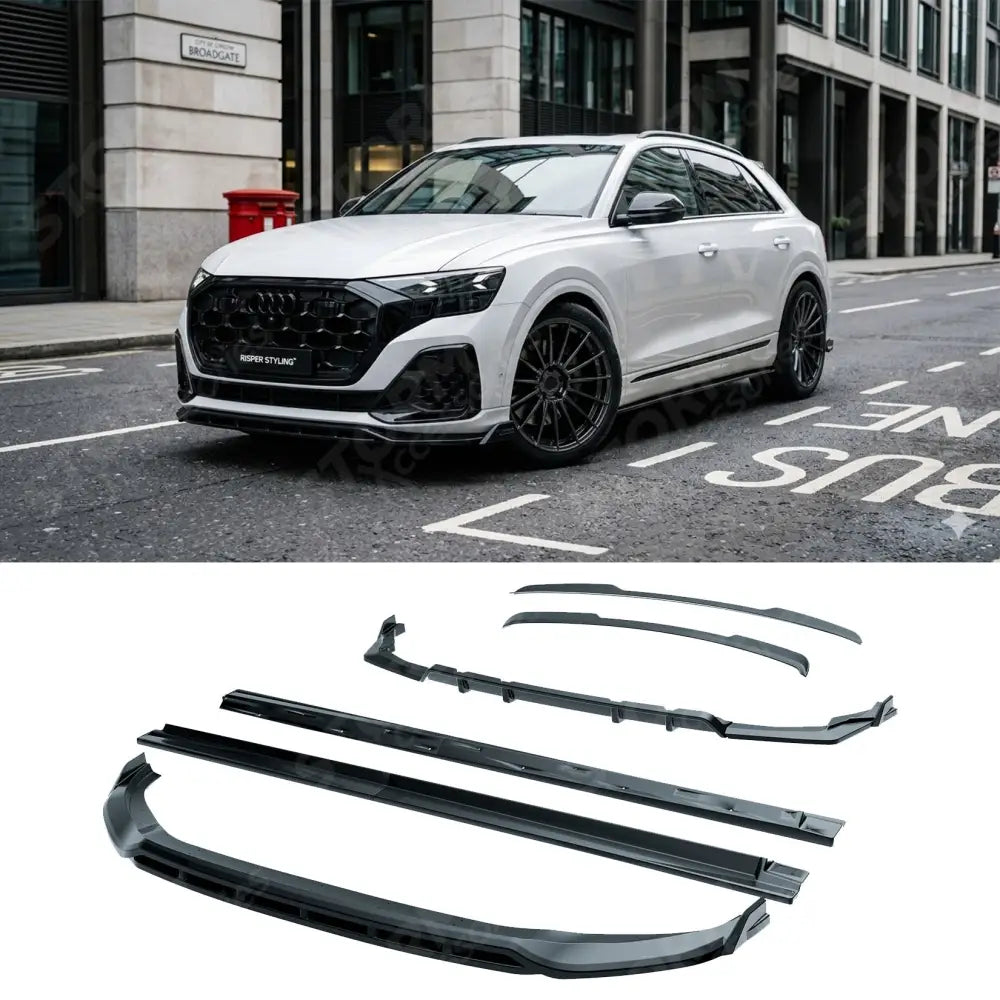 Full Aero Low Line Kit In Gloss Black For Audi Q8 S-Line 2023+