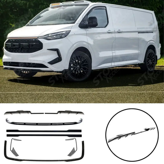 Full Low Line Aero Kit V1 In Gloss Black For Ford Transit Custom MK2 LWB 2024 on