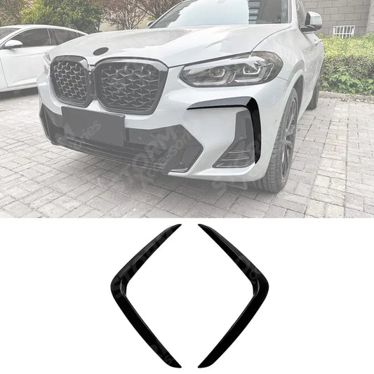 Gloss Black For BMW X3 G01 & X4 G02 2020+ M Sport Front Canards In