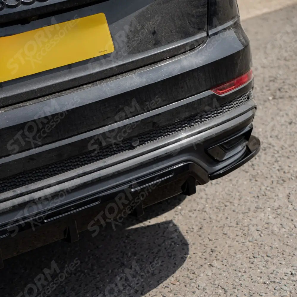 Gloss Black Rear Diffuser & Side Splitters For Audi Q8 S Line 2023+