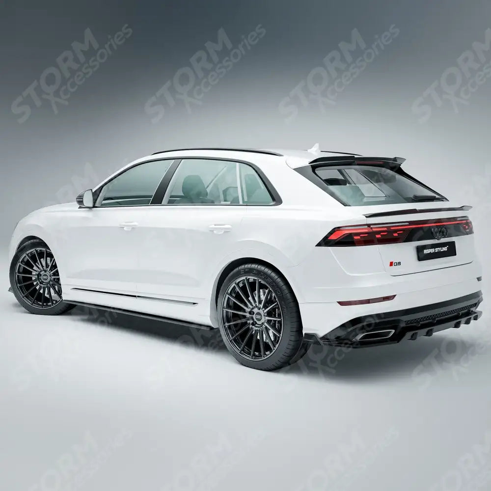 Gloss Black Rear Diffuser & Side Splitters For Audi Q8 S Line 2023+