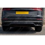 Gloss Black Rear Diffuser & Side Splitters For Audi Q8 S Line 2023+