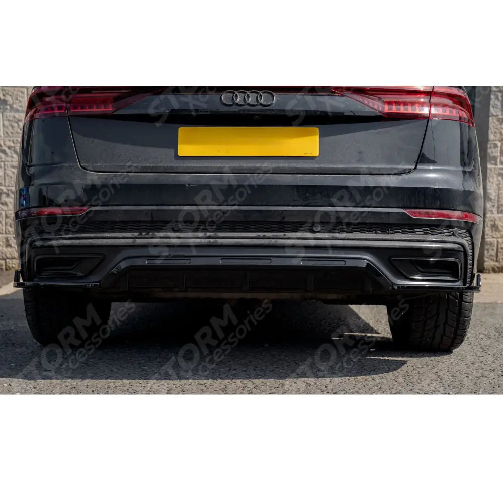 Gloss Black Rear Diffuser & Side Splitters For Audi Q8 S Line 2023+