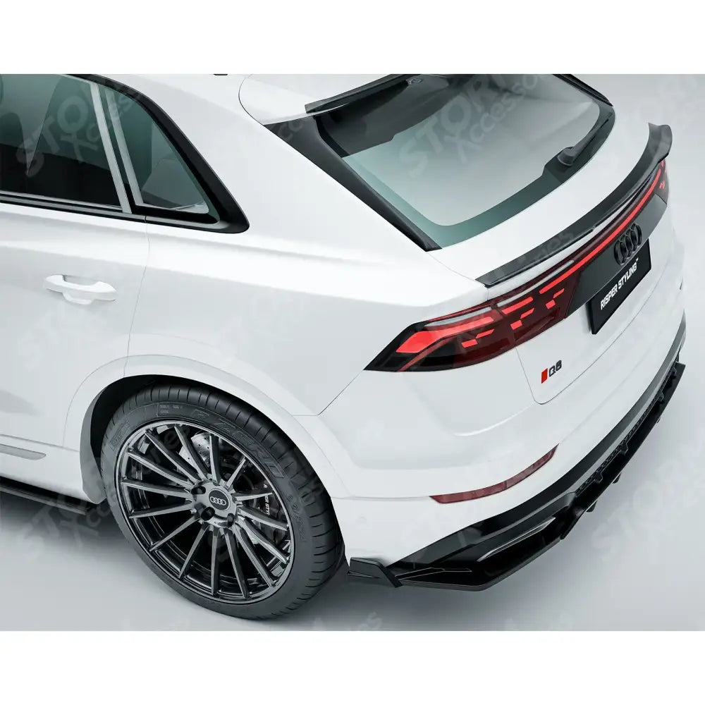 Gloss Black Rear Diffuser & Side Splitters For Audi Q8 S Line 2023+