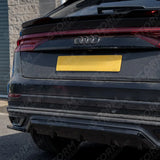 Gloss Black Rear Diffuser & Side Splitters For Audi Q8 S Line 2023+