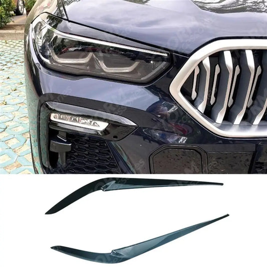 Headlight Brows In Gloss Black For BMW X5 G05 2019-2023 (PRE LCI)