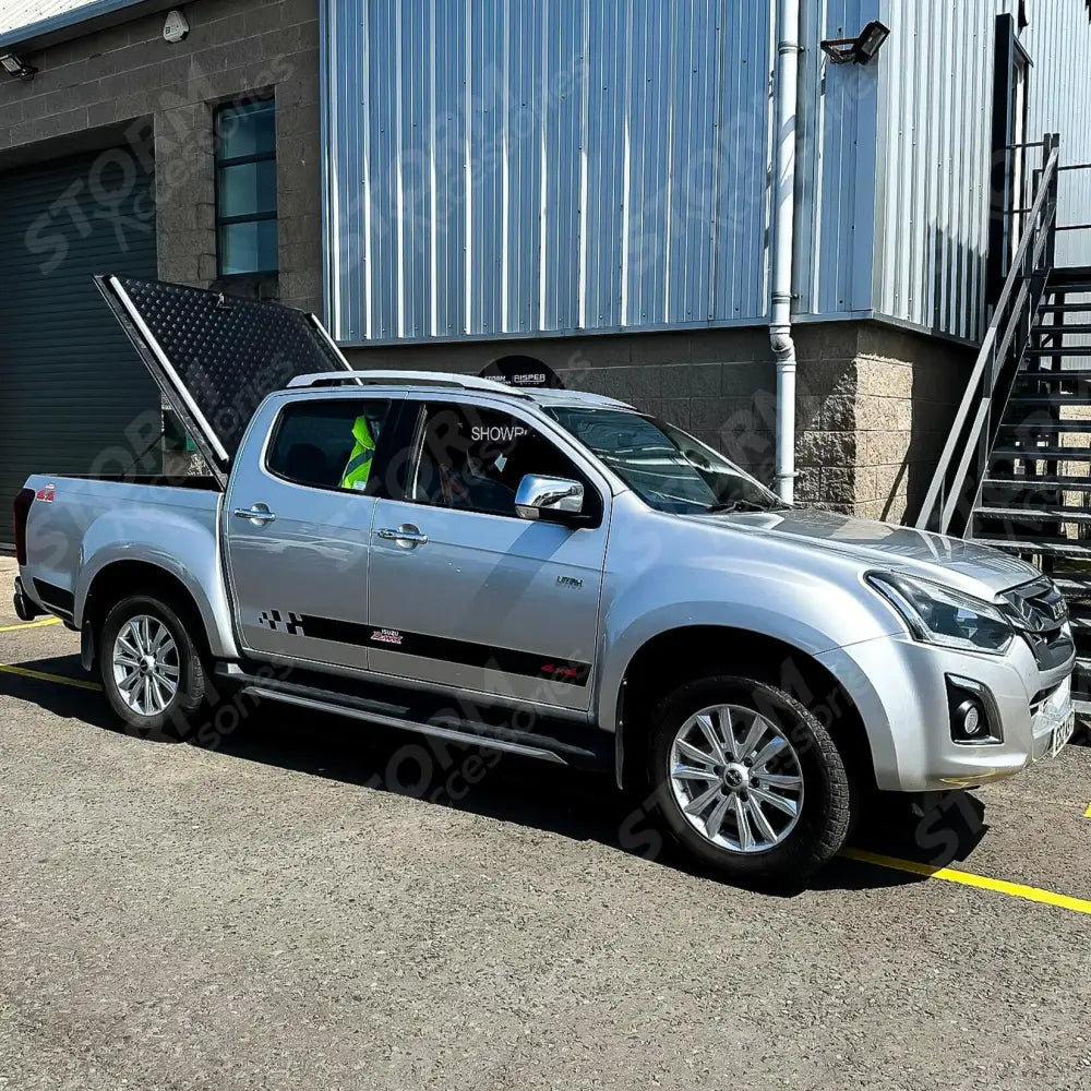 Isuzu D-max 2012 On Double Cab Aluminium Tonneau Cover Black Finish Egr