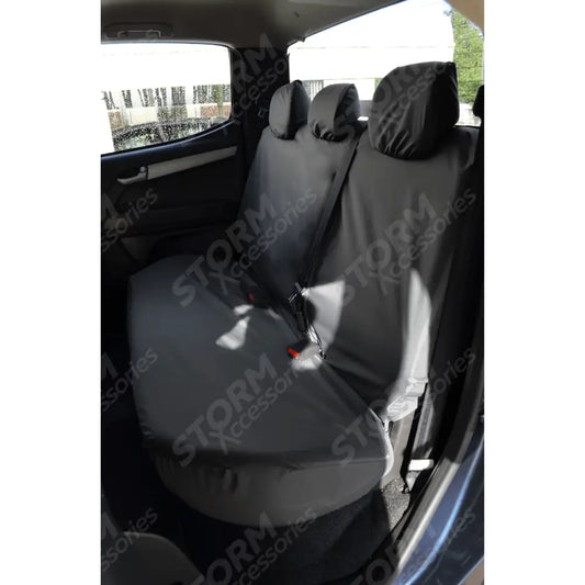 Isuzu D-max 2021 Onward Rear Seat Covers - Black Without Central Armrest