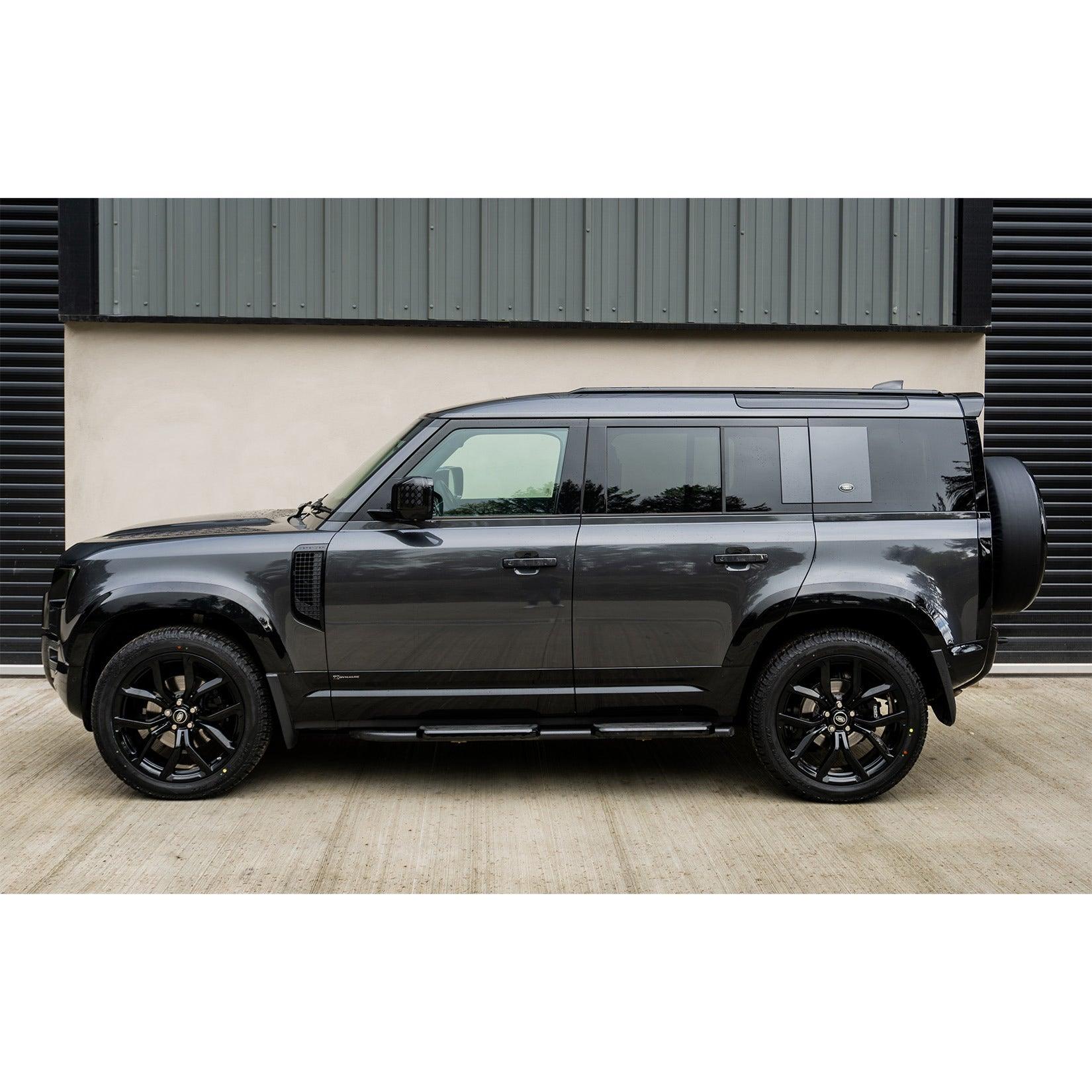 LAND ROVER DEFENDER 110 L663 2020 ON OE STYLE SIDE STEPS - PAIR - IN BLACK (WITH LOGO) - Storm Xccessories2