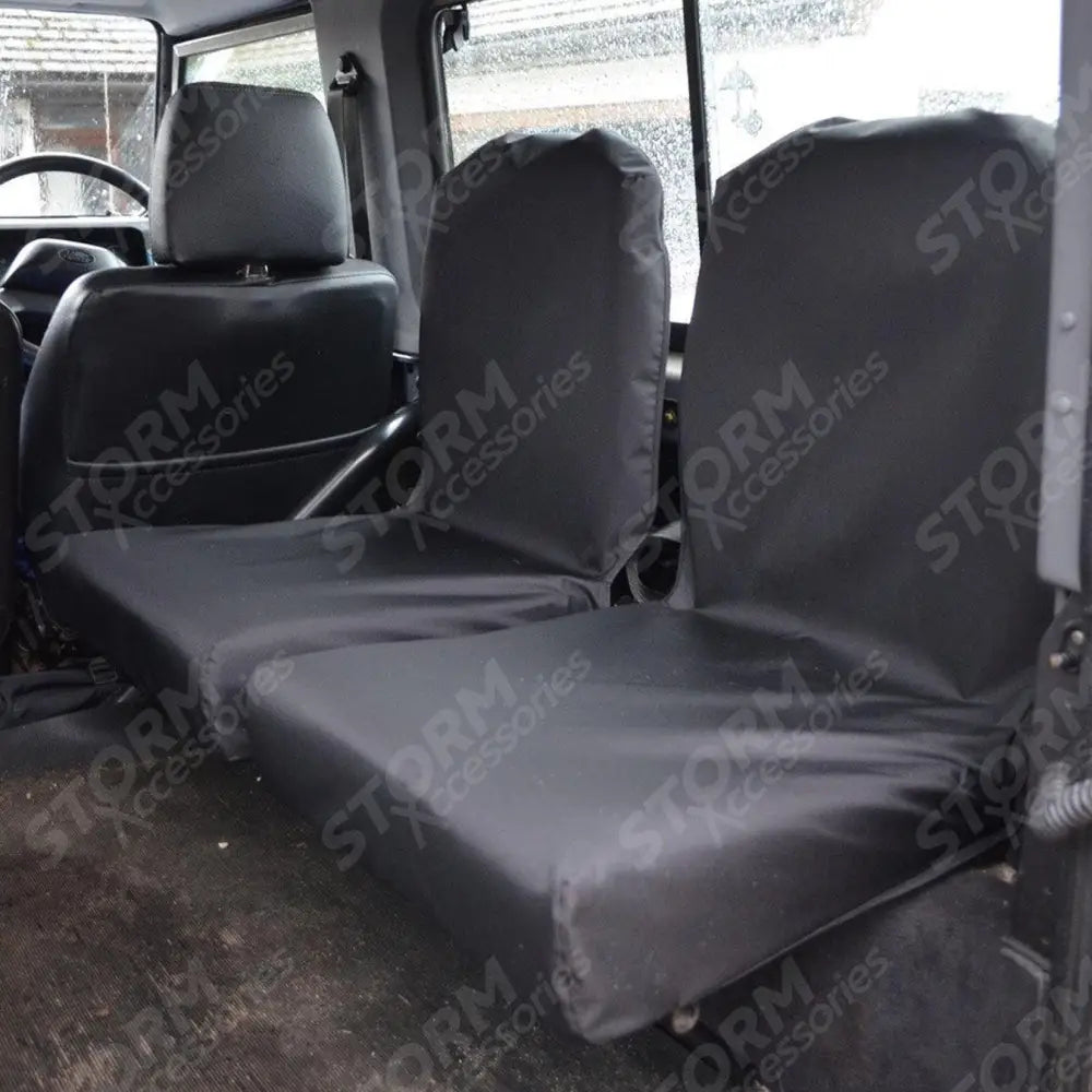 Land Rover Defender 90 110 - 1983-2007 Rear Set Of 2 Dicky Folding Seat Covers - Black