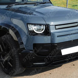 Land Rover Defender L663 90 / 110 / 130 2020 On - Front Bumper Splitter In Gloss Black