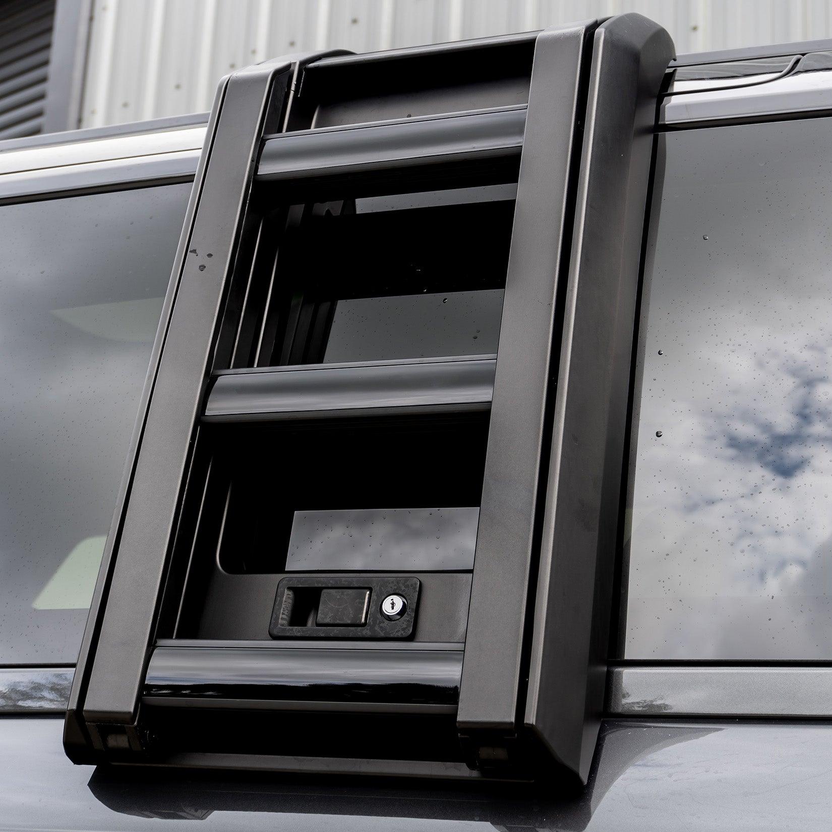 LAND ROVER DEFENDER L663 90 / 110 / 130 2020 ON OEM STYLE SIDE ROOF LADDER GLOSS BLACK - Storm Xccessories