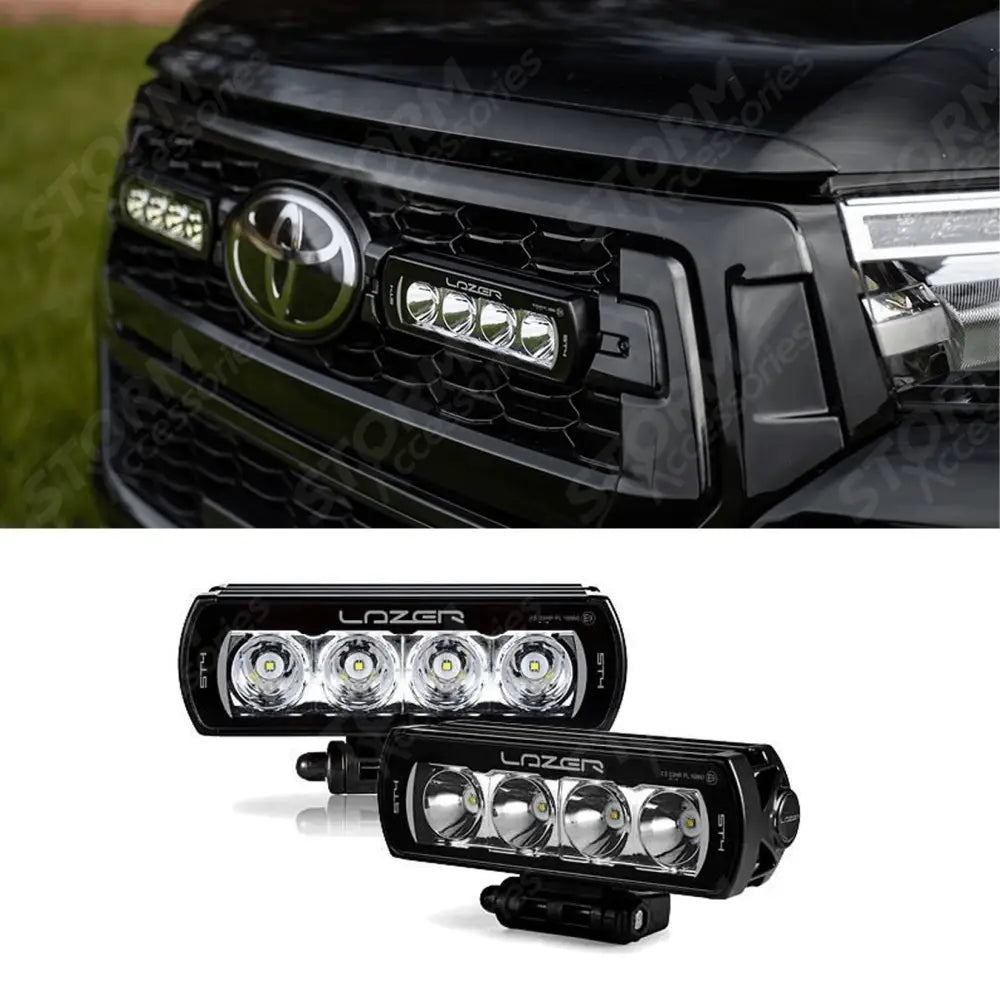 Lazer Light Grille Kit St4 Lamps X 2 For Toyota Hilux Invincible X 2018 -2021