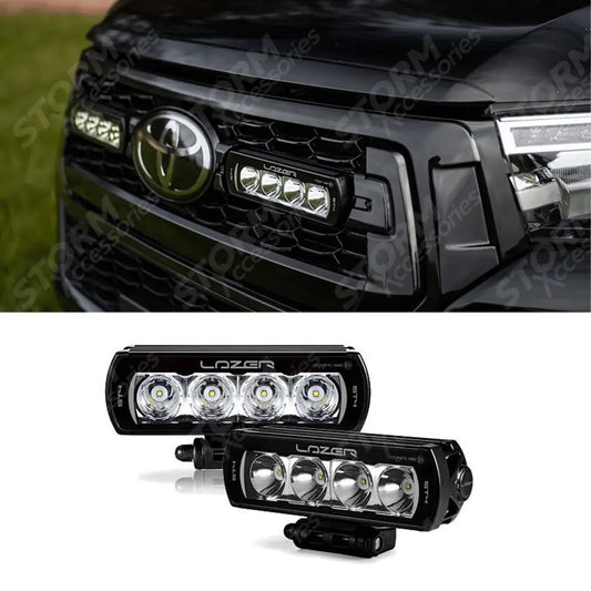 Lazer Light Grille Kit St4 Lamps X 2 For Toyota Hilux Invincible X 2018 -2021