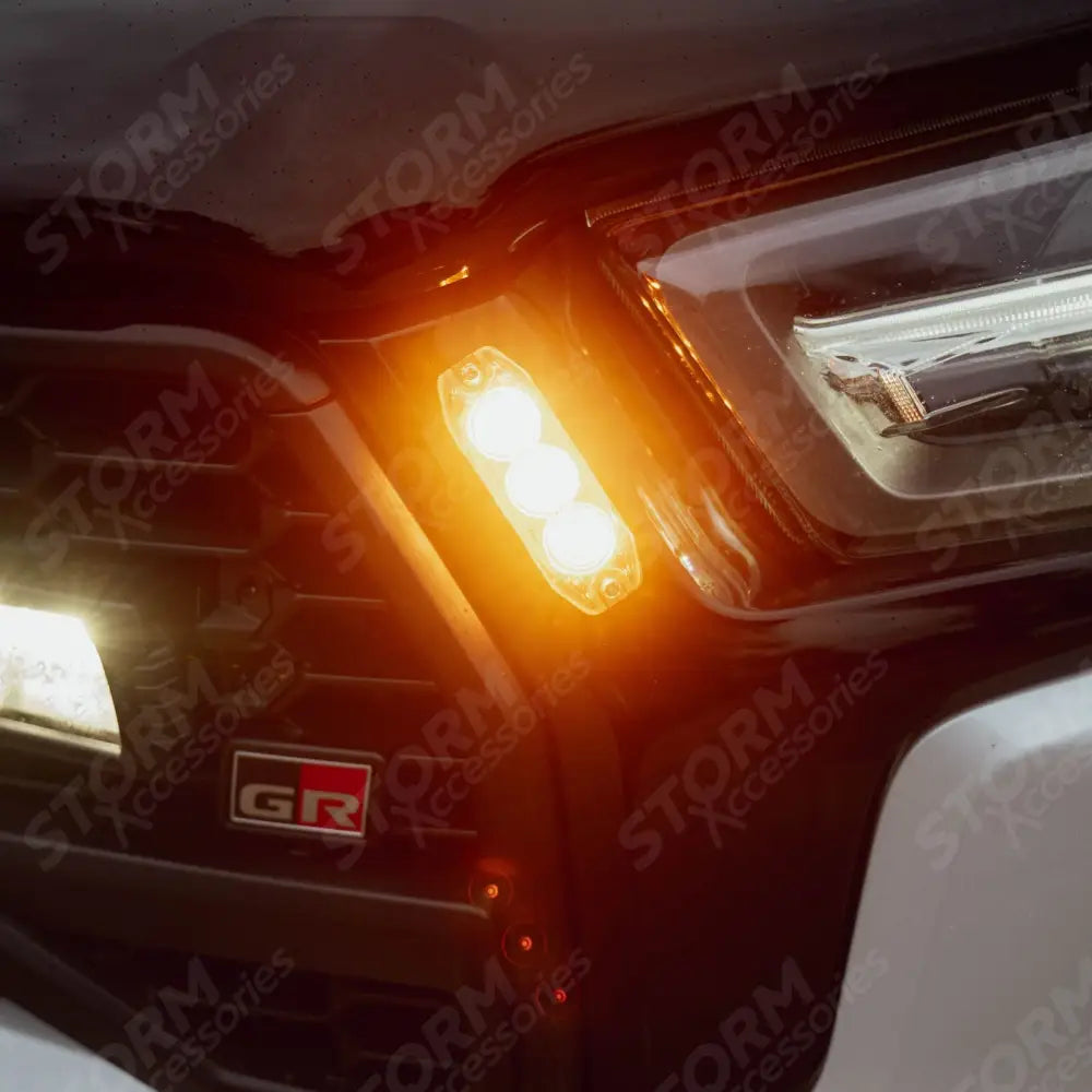LED Autolamps 12/24V Low-Profile 3-LED Amber Warning Lamp
