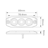 LED Autolamps 12/24V Low-Profile 3-LED Amber Warning Lamp