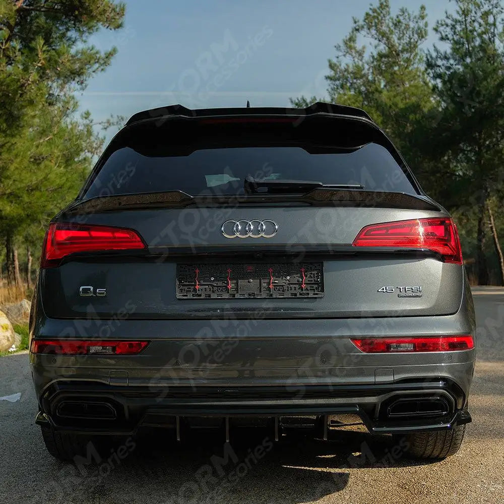 Lower Spoiler In Gloss Black For Audi Q5 S-Line Mk2 Facelift 2020-2024