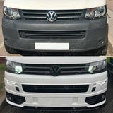 Lower Sportline Style Front Splitter With Fog Light Pods For Vw T5 Transporter 2010-2015