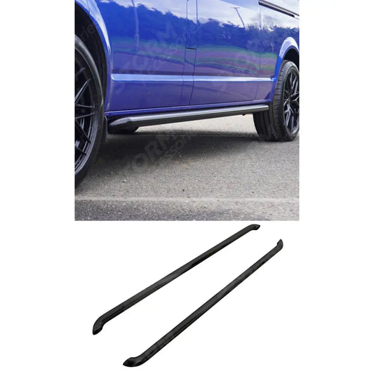 Lwb 2.4 Inch Gloss Black STX Style Sportline Side Bars Pair For Renault Trafic 2001 On / Vauxhall Vivaro 2001 -2019