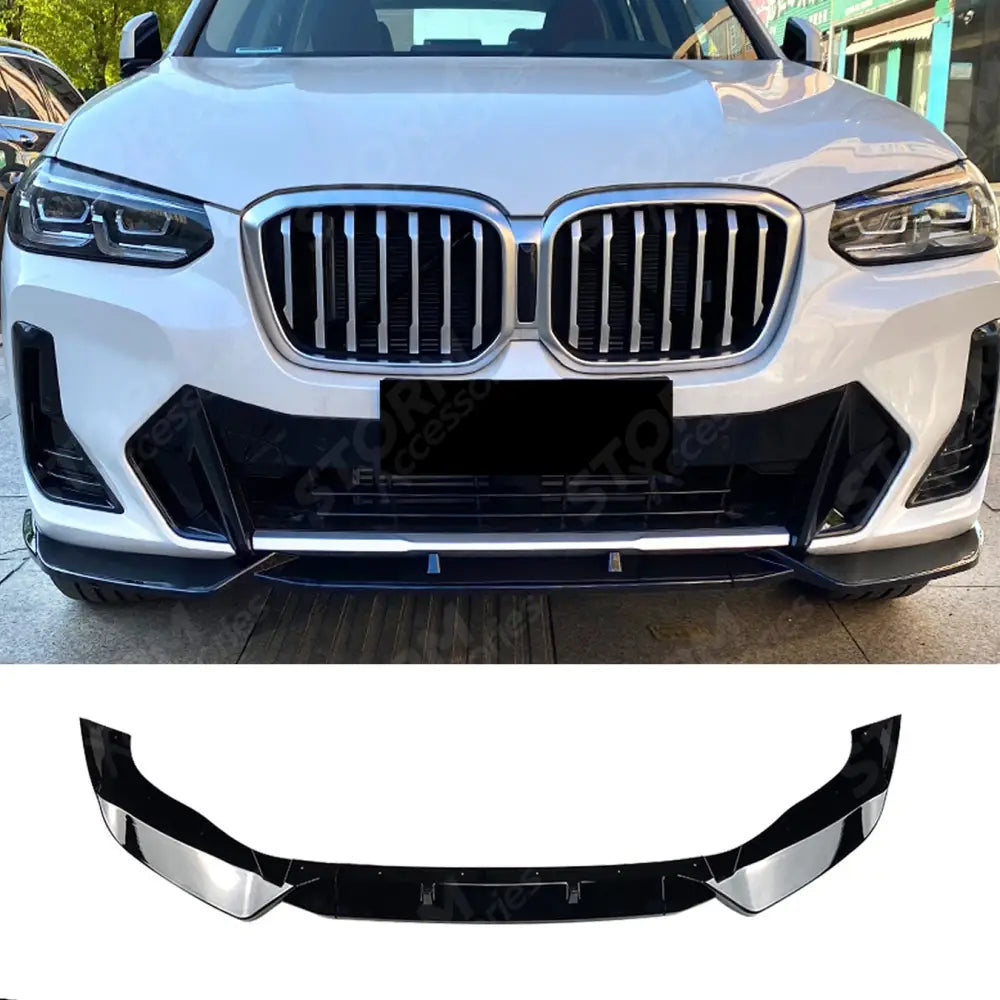 M Sport Front Splitter in Gloss Black For BMW X3 G01 LCI 2022-2024 - Front Splitter