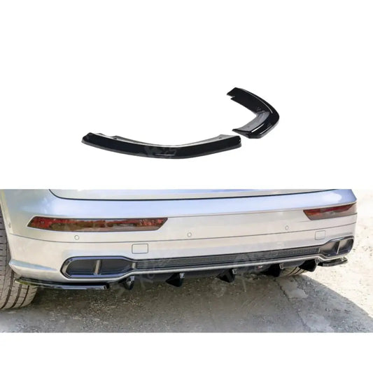 Maxton Rear Bumper Splitters Gloss Black For Audi Sq5/q5 S-line Mk2 2017+