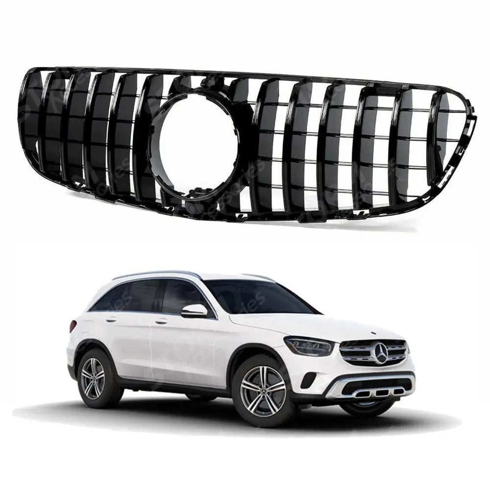 Mercedes Glc X253 2015 - 2019 Panamericana Gt Style Upgrade Front Grill - Gloss Black
