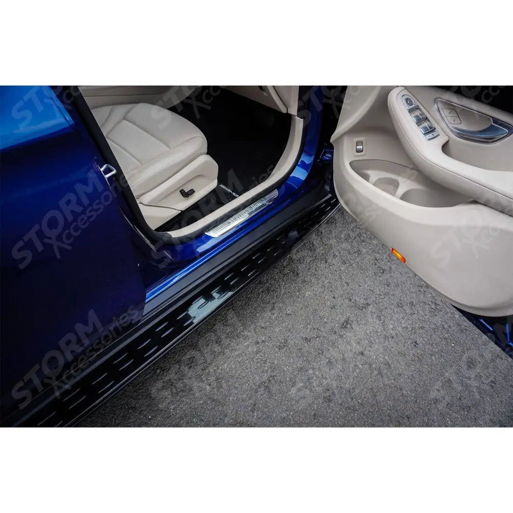 Mercedes Glc X253 2015-2022 Oe Style Integrated Side Steps Running Boards - Gloss Black Edition
