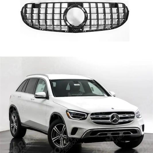 Mercedes Glc X253 2019-2022 - Panamericana Gt Style Upgrade Front Grill - Gloss Black