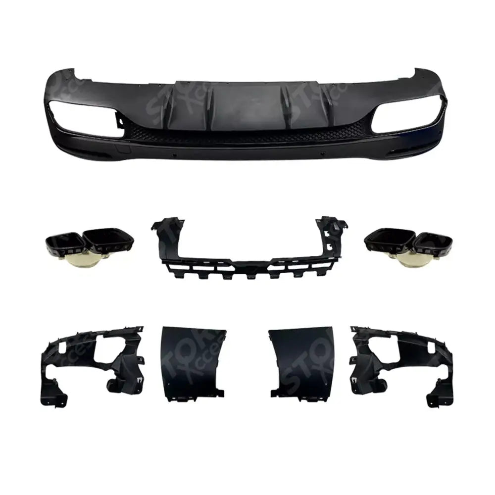 Mercedes GLE W167 2019+ AMG Line Rear Diffuser With Tips In Gloss Black