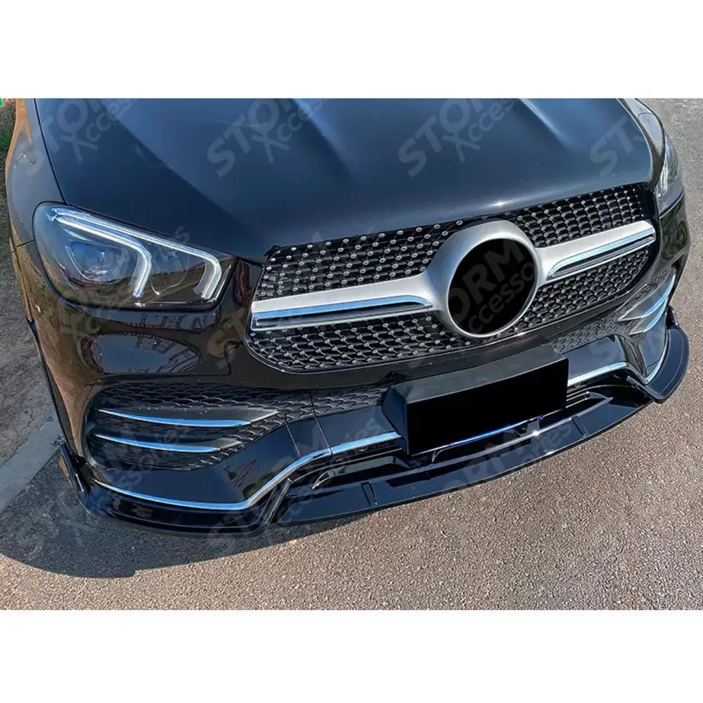 Mercedes GLE W167 C167 2019-2023 AMG Line Pre Facelift Front Splitter In Gloss Black