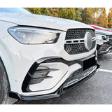 Mercedes GLE W167 C167 2024+ AMG Line Facelift Front Splitter In Gloss Black