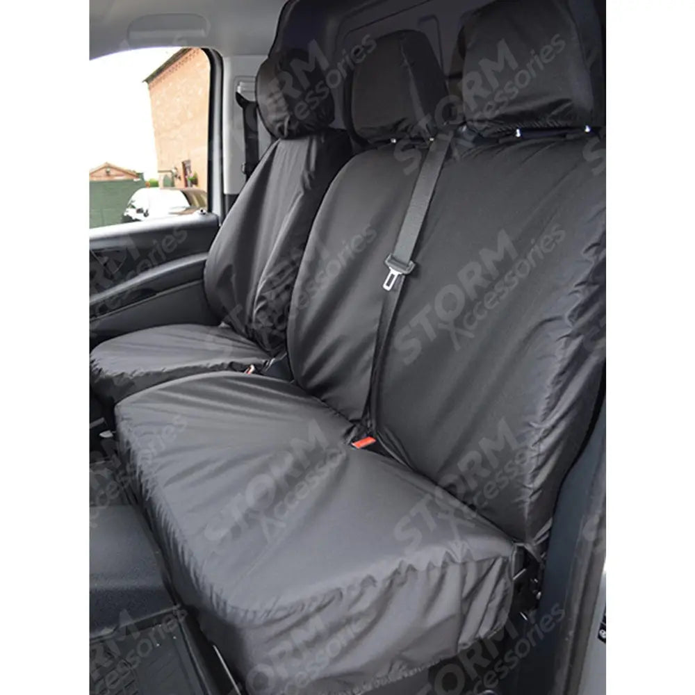 Mercedes Vito 2003-2015 Front Driver And Double Passenger Seat Covers - Black