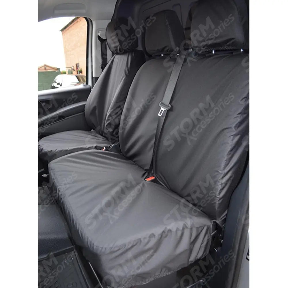Mercedes Vito 2015 On Front Triple Tailored Seat Covers In Black