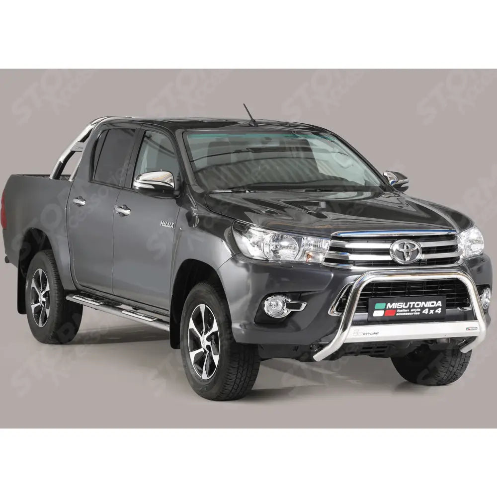 Misutonida Ec Approved Front A-bar 63mm Stainless Finish For Toyota Hilux Mk8 2016-2020