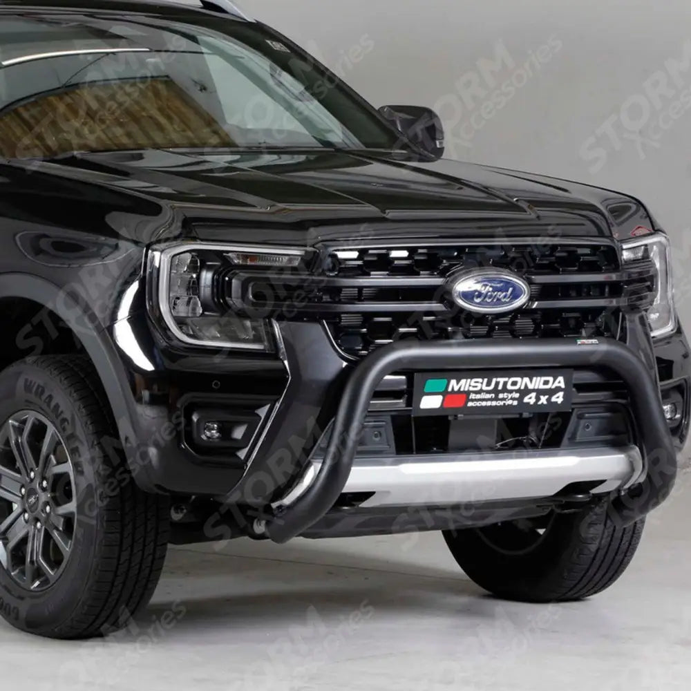 Misutonida Ec Approved Front Bar 76mm Black For Ford Ranger T9 2023 On