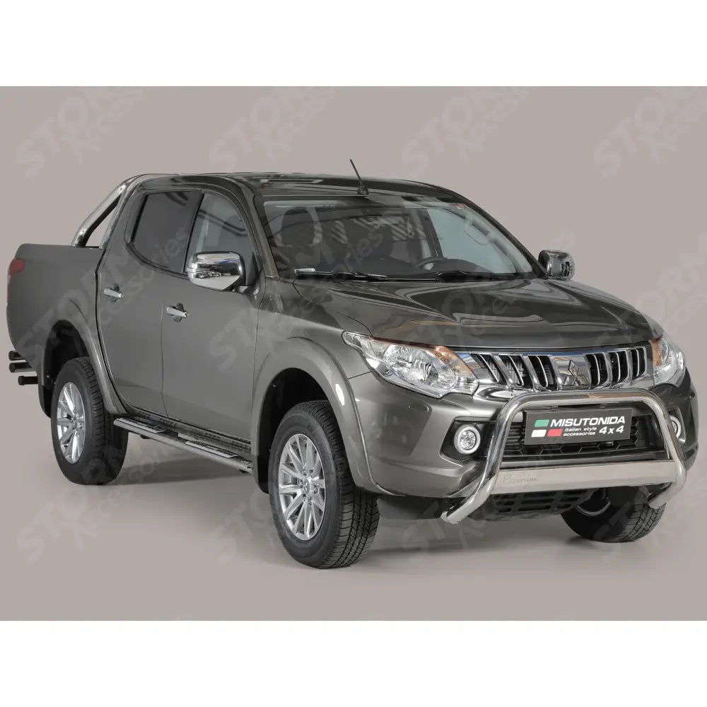 Misutonida Eu Approved Front A-bar 63mm Stainless Finish For Mitsubishi L200 Series 5 2016 On