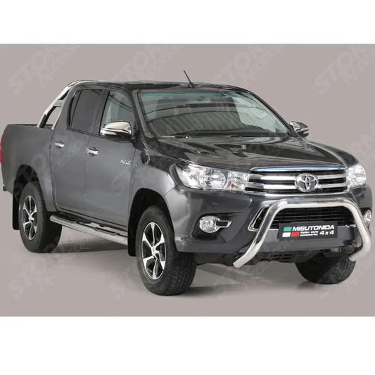 Misutonida Eu Approved Front A Bar 76mm Stainless Finish For Toyota Hilux 2016-2020