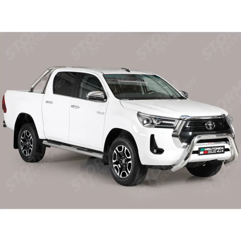Misutonida Eu Approved Front A Bar 76mm Stainless Finish For Toyota Hilux 2021-2026