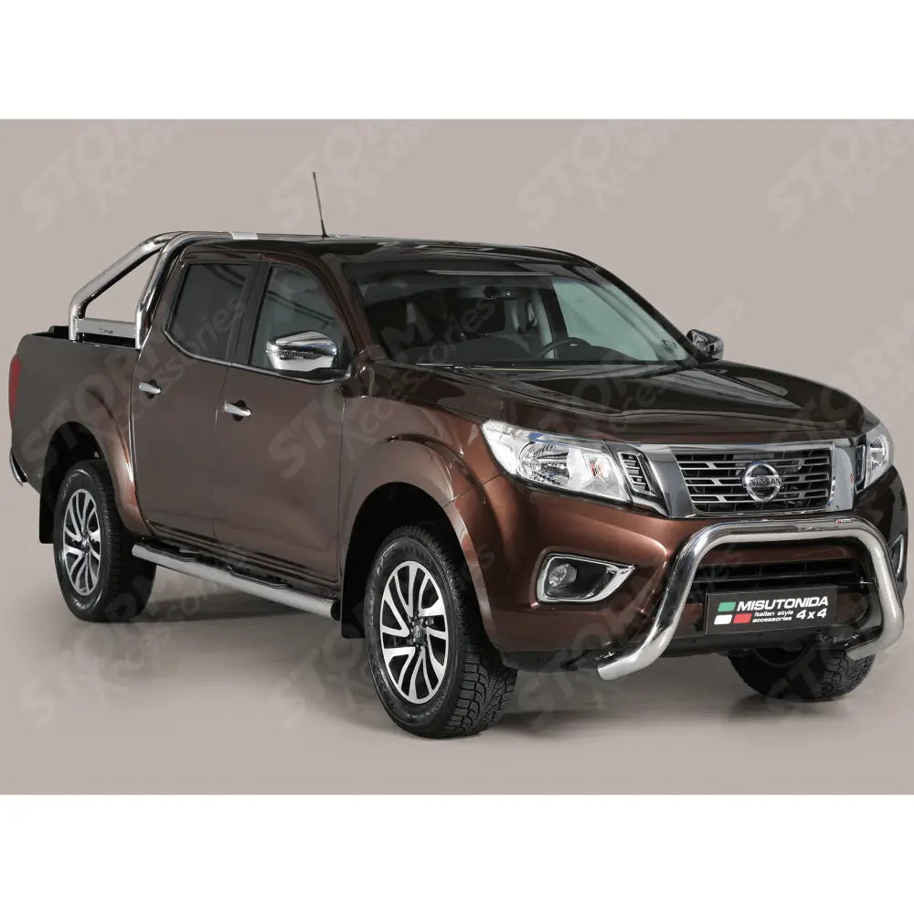 Misutonida Eu Approved Front Bar 76mm Stainless Finish For Nissan Navara Np300 2016 On