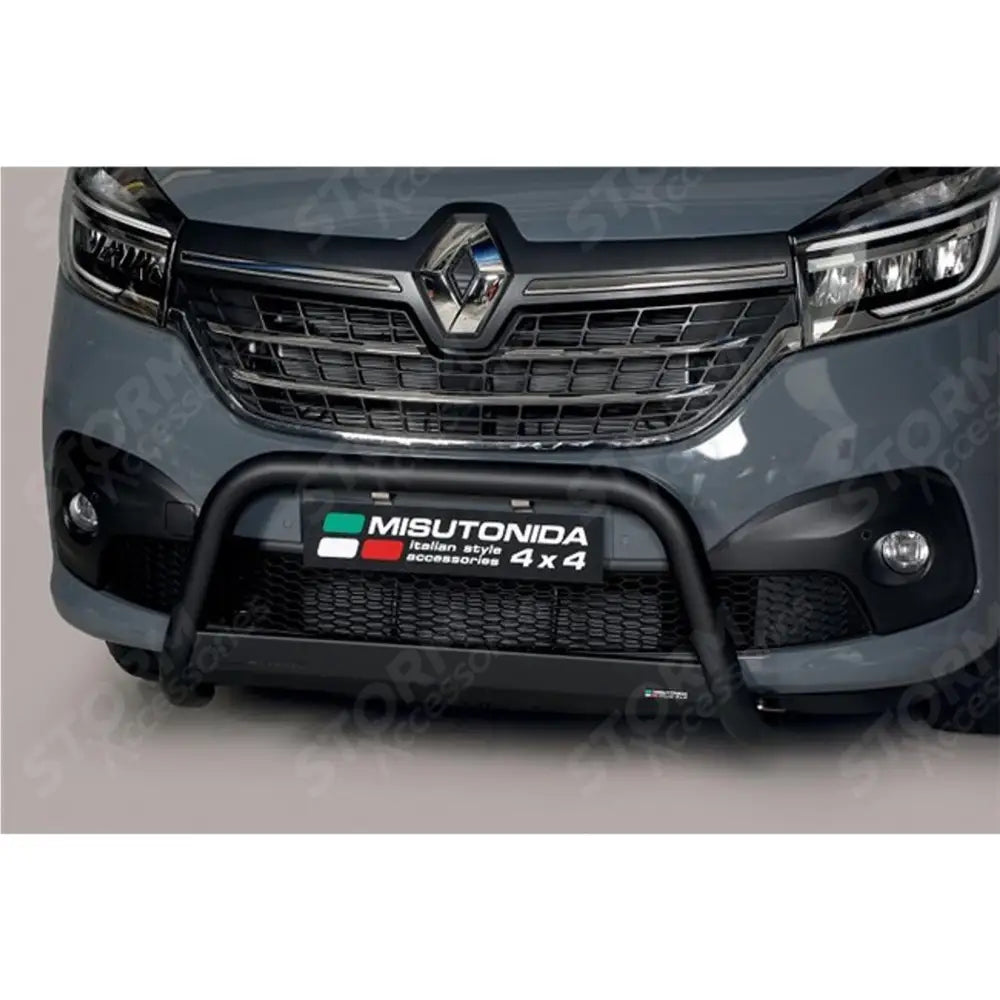 Misutonida Eu Approved Front Bar In Black 63mm For Renault Trafic 2014 On