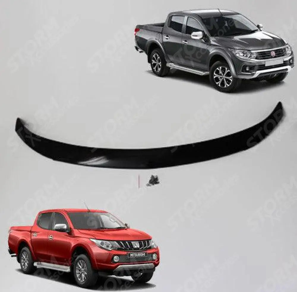 Mitsubishi L200 Series 5 - Fiat Fullback - 2015 On - Stx Bonnet Guard Protector - Black - B009