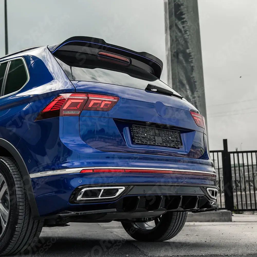 MK2 Rear Diffuser Valance Gloss Black For Volkswagen Tiguan R 2020+