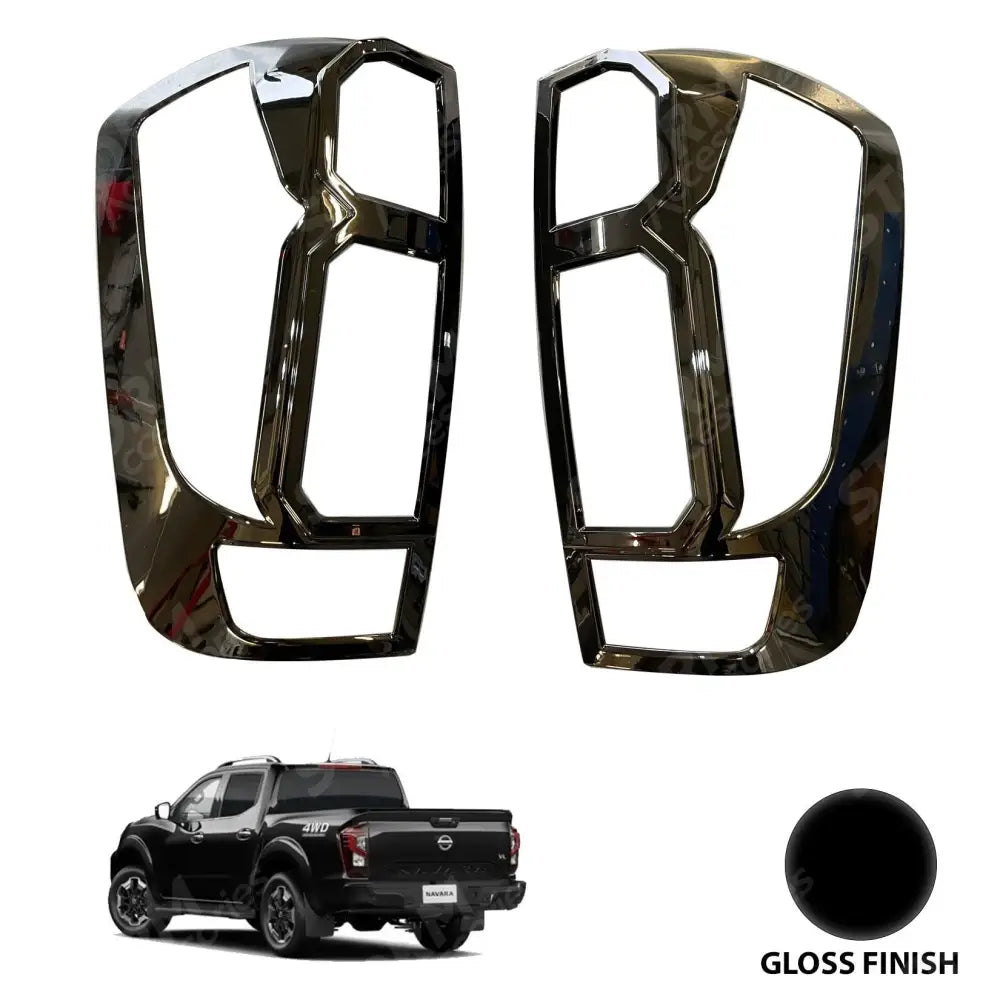 Nissan Navara Np300 2015 On Stx Tail Light Guards - Gloss Black - Pair