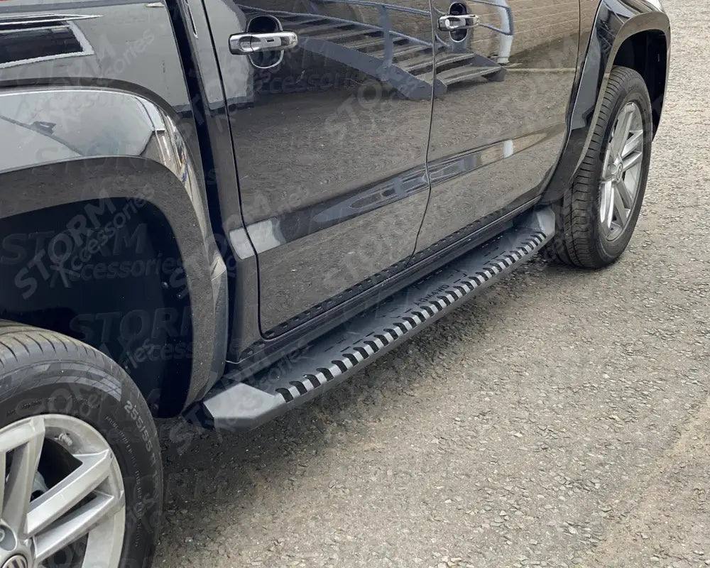 Nissan Navara Np300 2016 On - Double Cab - Stx Side Steps - Running Boards - Black