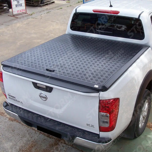 Nissan Navara Np300 2016 On - Egr Aluminium Chequer Lid Tonneau Cover - Black Finish