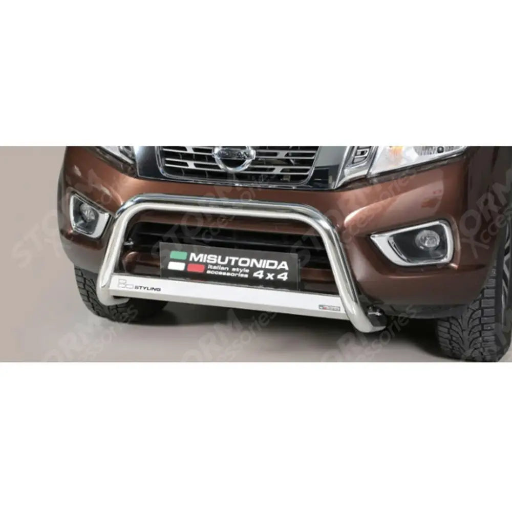 Nissan Navara Np300 2016 On Misutonida Eu Approved Front A-bar - 63mm - Stainless Finish