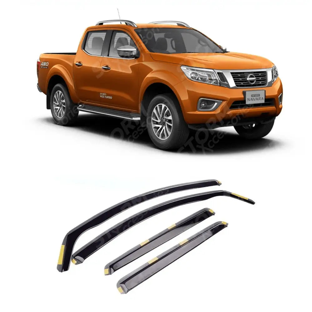 Nissan Np300 - 2015 On - Stx Wind Deflectors - 4 Pcs Set - Internal Fit - Dark Smoke - W136