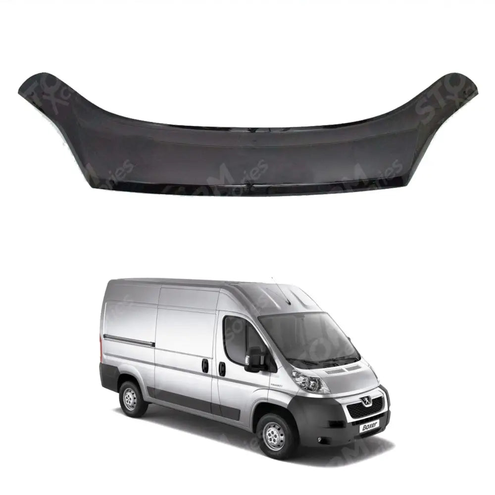 Peugeot Boxer 2014 On Stx Bonnet Guard Protector - Black - B024