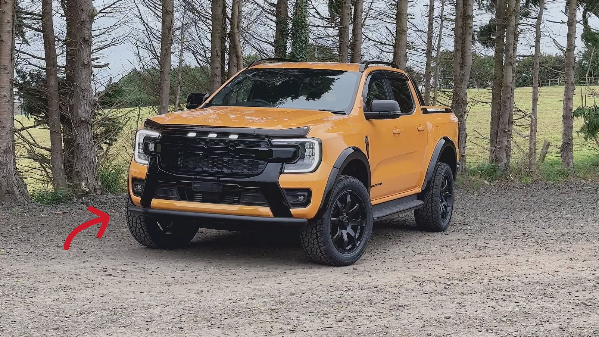 Ford Ranger T9 2023 On Single Deck Black Powder Coat Front Spoiler Bar